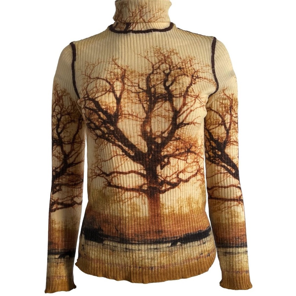 Jean Paul Gaultier Tree Ribbed Turtleneck